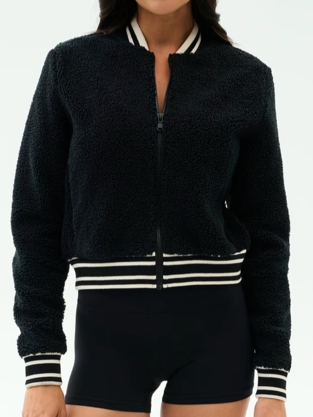 SPLITS59 WILLA SHERPA JACKET, BLACK AND WHITE, Size XS TTS